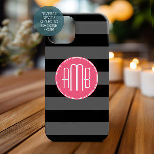 Bandeiras de Rugby de Cinzas e Pretas com Monogram