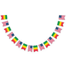 Bandeiras etíopes e americanas lado a lado