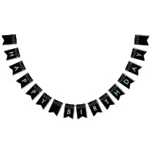 bandeiras pretas para parabéns, luzes brilhantes