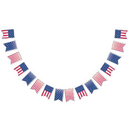Bandeirinha 4 de julho, Flag, Red, White & Blue Bunting