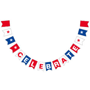 Bandeirinha 4o patriótico branco e azul vermelho do partido d