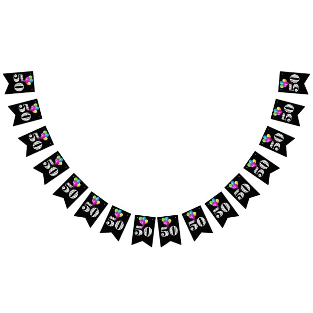 Bandeirinha 50º balões de festa de aniversário (Todos)