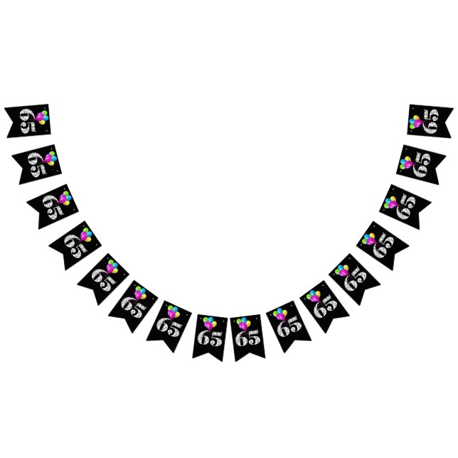 Bandeirinha 65º balões de festa de aniversário (Todos)