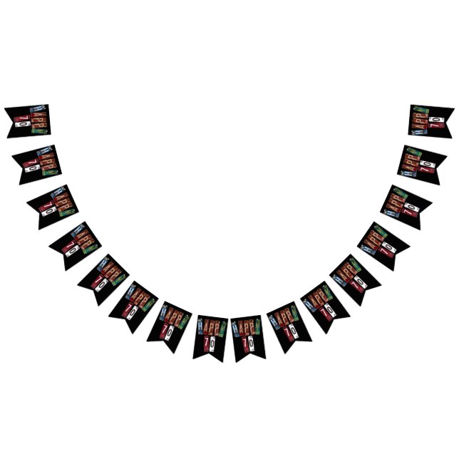 Bandeirinha 70 de aniversário de coleção de placas de rusty (Todos)