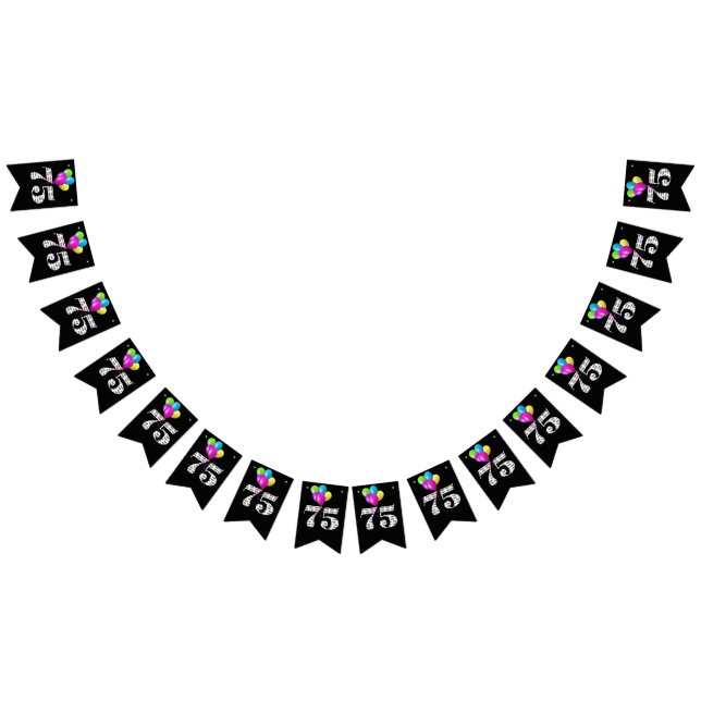 Bandeirinha 75º balões de festa de aniversário (Todos)