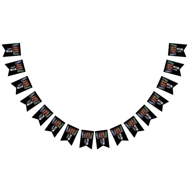 Bandeirinha 80 de aniversário de licença enferrujada (Todos)