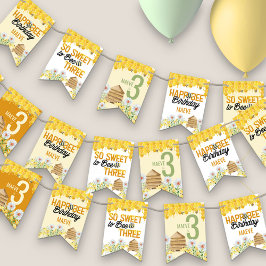Bandeirinha Abelhas e aniversário de 3 anos de Honeycomb
