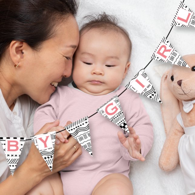 Bandeirinha Abstrato Aztec Boho Baby Girl (Criador carregado)