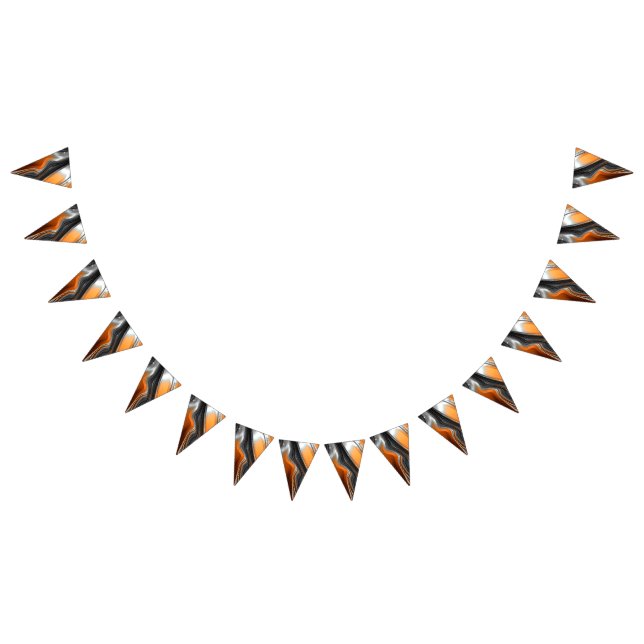 Bandeirinha Abstrato fractal cor-de-laranja impressionante (Todos)