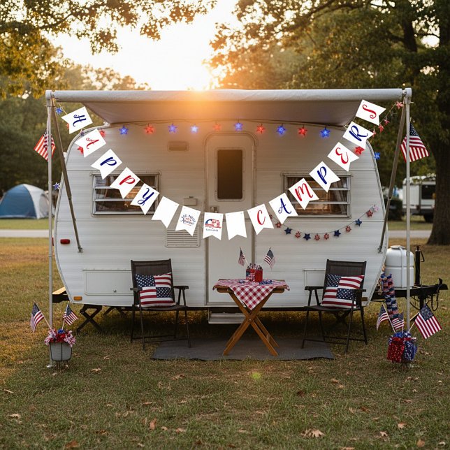 Bandeirinha Acampadores Felizes América personalizado (Criador carregado)