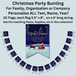 Bandeirinha Adicionar Nome da Família / Organização Azul + Pap