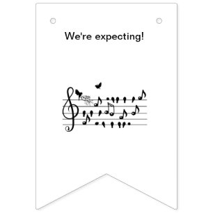 Bandeirinha Adoro pássaros, esperando um acréscimo à família.