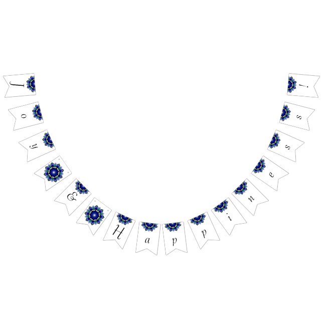 Bandeirinha Alegria e felicidade! Mandala em azul escuro (Todos)