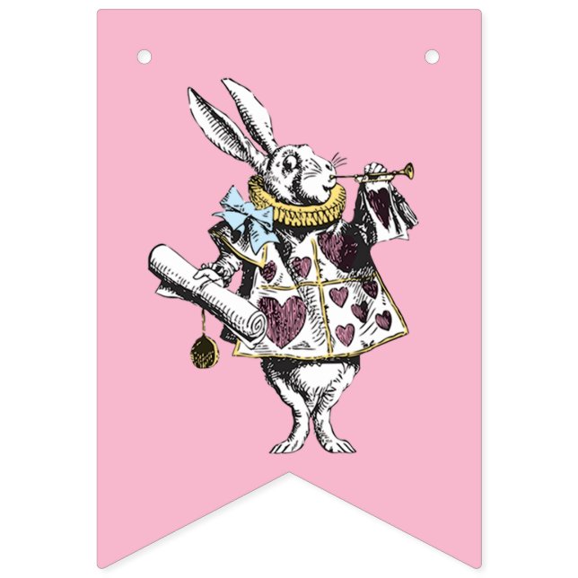 Bandeirinha Alice no feliz aniversario do rosa do país das (Primeira Bandeira)