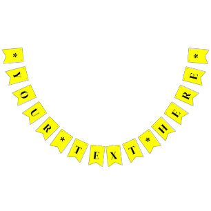 Bandeirinha Amarelo Neon Cor Sólida Personalizada