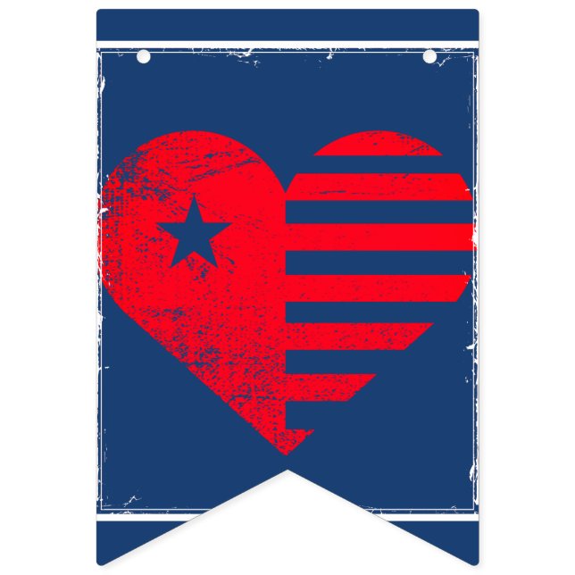 Bandeirinha Americana Bunting de 4 de Julho (Primeira Bandeira)