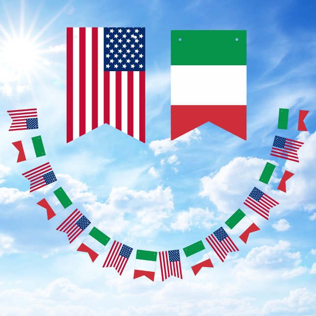 Bandeirinha Amizade Italiano-Americana (Italy America Flag Bunting)