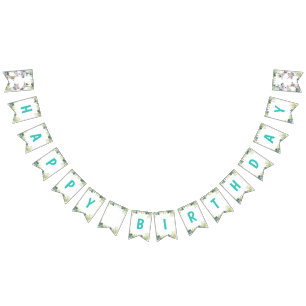 Bandeirinha Animais de festa Safari Selvagem Um Feliz Aniversá