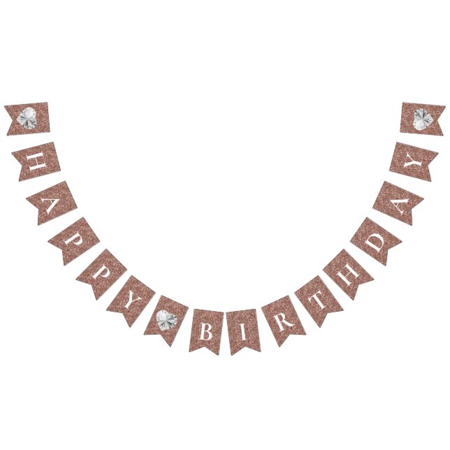 Bandeirinha Aniversário brilhante em dourado elegante (Todos)