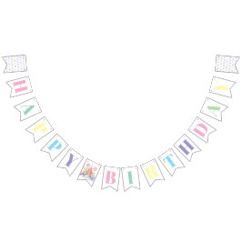 Bandeirinha Aniversário Caprichoso de Candyland com Aquarela P