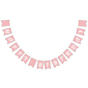 Bandeirinha Aniversário da Garota Rosa-Glitters