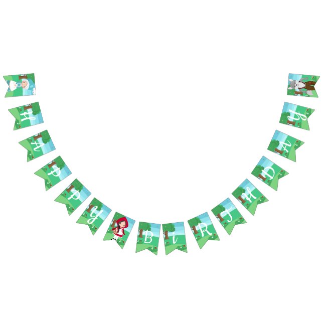 Bandeirinha Aniversário das Meninas do Conto de Cabelo Vermelh (Todos)