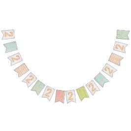 Bandeirinha Aniversário de 2 anos Flores de Madeira Rústica Sh