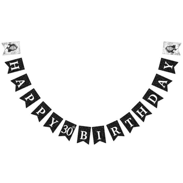 Bandeirinha Aniversário de 30 anos de Foto Preta Feliz (Todos)