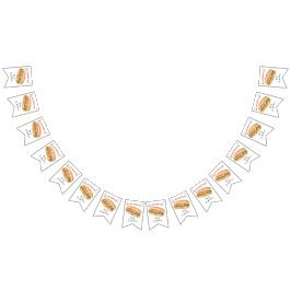 Bandeirinha Aniversário de criança de Cachorro Quente de Aquar