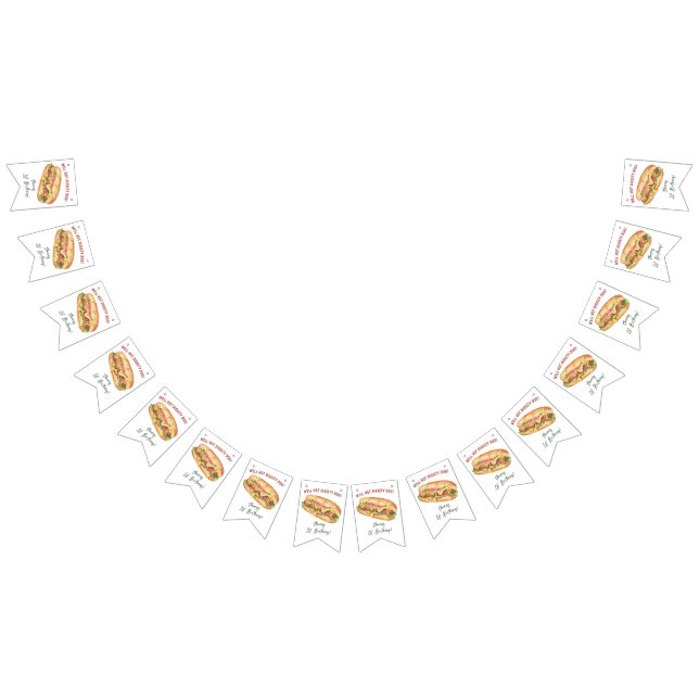 Bandeirinha Aniversário de criança de Cachorro Quente de Aquar (Todos)