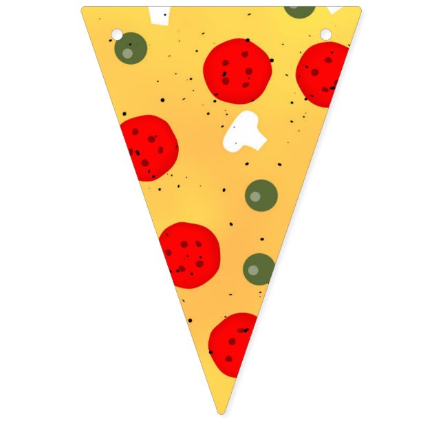 Bandeirinha aniversário de criança de festa de pizza divertida (Sexta Bandeira)