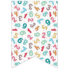 Bandeirinha Aniversário de criança Padrão de Números Coloridos