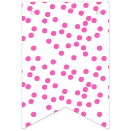 Bandeirinha Aniversário de criança - Padrão de Polkadots Rosa