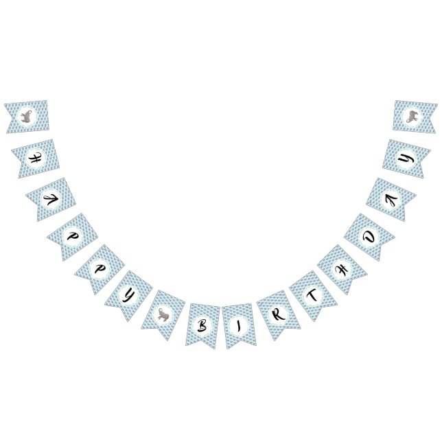 Bandeirinha Aniversário de Elefante Bebê (Todos)