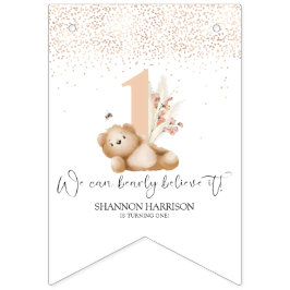 Bandeirinha Aniversário do Ursinho & Abelha