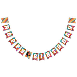 BANDEIRINHA ANIVERSÁRIO FELIZ ARCO-ÍRIS COLORIDO PERSONALIZADO