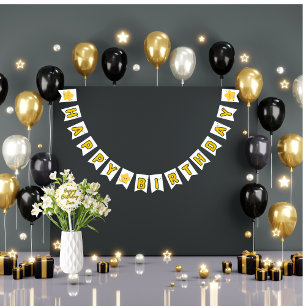 Bandeirinha Aniversário Personalizável de Estrela Amarela