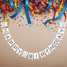 Bandeirinha Aniversário Personalizável Fora do Espaço