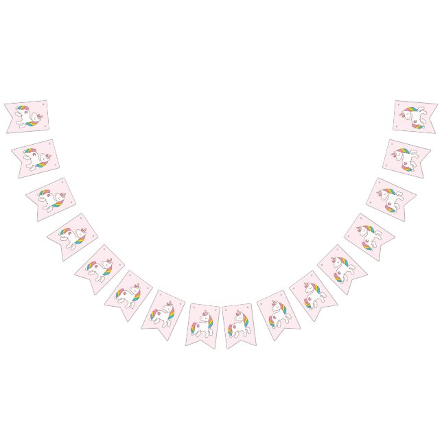 Bandeirinha Aniversário. Unicórnios bonitos. (Todos)