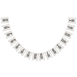 Bandeirinha Aniversário Vintage Andando De Cabelo Negro Branco