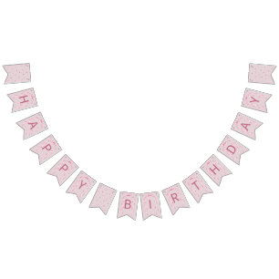 Bandeirinha Arco de Aniversário Coquette com Laço Rosa
