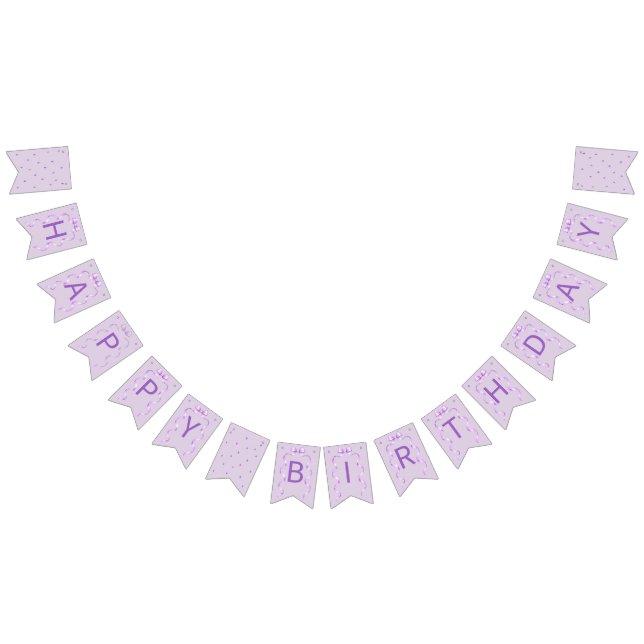 Bandeirinha Arco de Aniversário Coquette de Laço Roxo  (Todos)