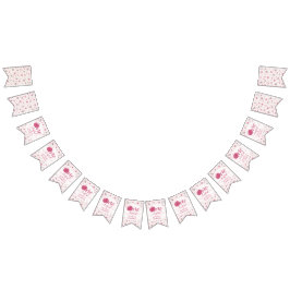 BANDEIRINHA ARCO DE FLORES DE ABÓBORA PINK E ANIVERSÁRIO
