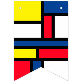 Bandeirinha Arte abstrata colorida e moderna em estilo Mondria