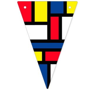 Bandeirinha Arte abstrata colorida e moderna em estilo Mondria