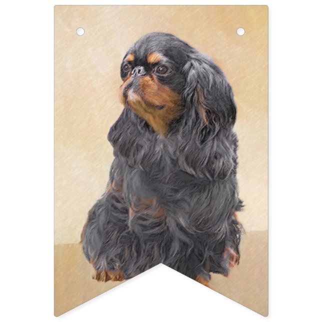 Bandeirinha Arte Animal Original Pintura Inglesa Toy Spaniel (Primeira Bandeira)