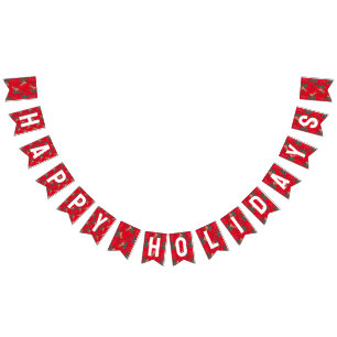 Bandeirinha Árvores de Natal e tigres: Feriados Felizes