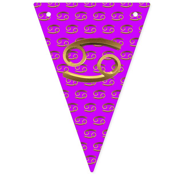 Bandeirinha Astrologia Símbolo Zodiac Cancer Dourado Símbolo d (Primeira Bandeira)