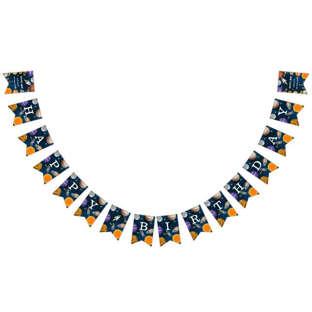 Bandeirinha Astronauta Espacial Primeira Festa de aniversário (Todos)