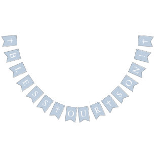 Bandeirinha Azul Abençoa Nossos Sinais De Banner Do Filho